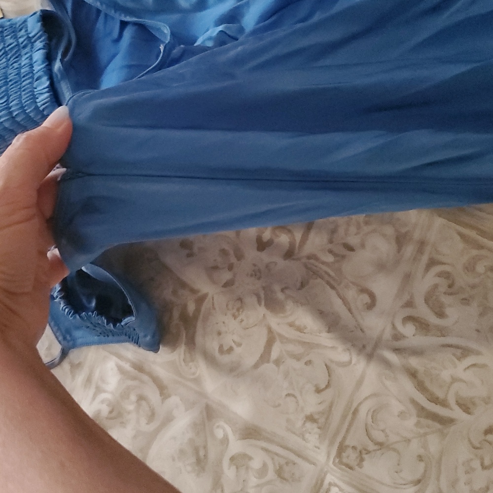 ALC RTR Blue Spaghetti Strap Midi Cutout Satin Dress Size 4 - Picture 12 of 16